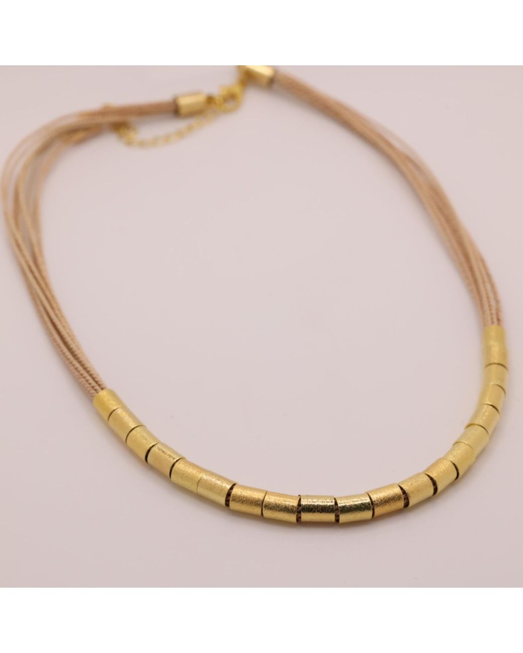 Nart Nature Making Art Metallic The Rings Buriti Natural Fiber Necklace