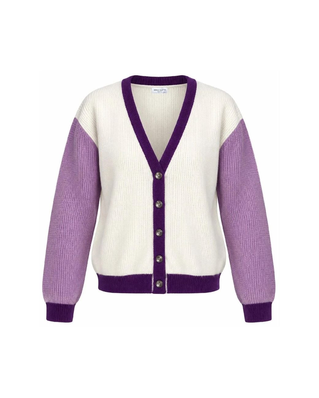 Anna Gatto Purple Waffle Cardigan