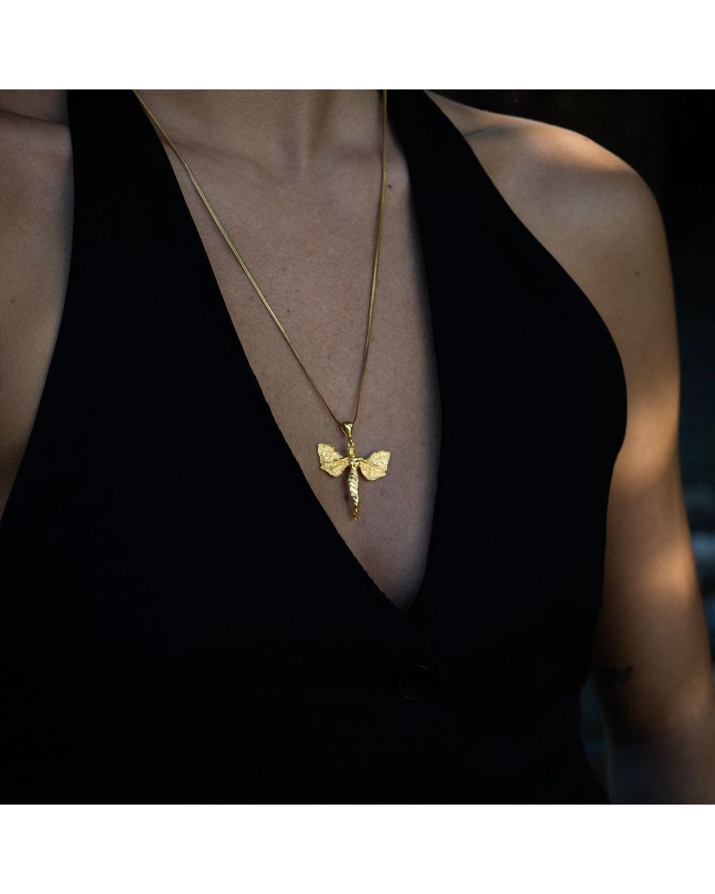 Ebru Jewelry Metallic Heavenly Guardian Vermeil Necklace