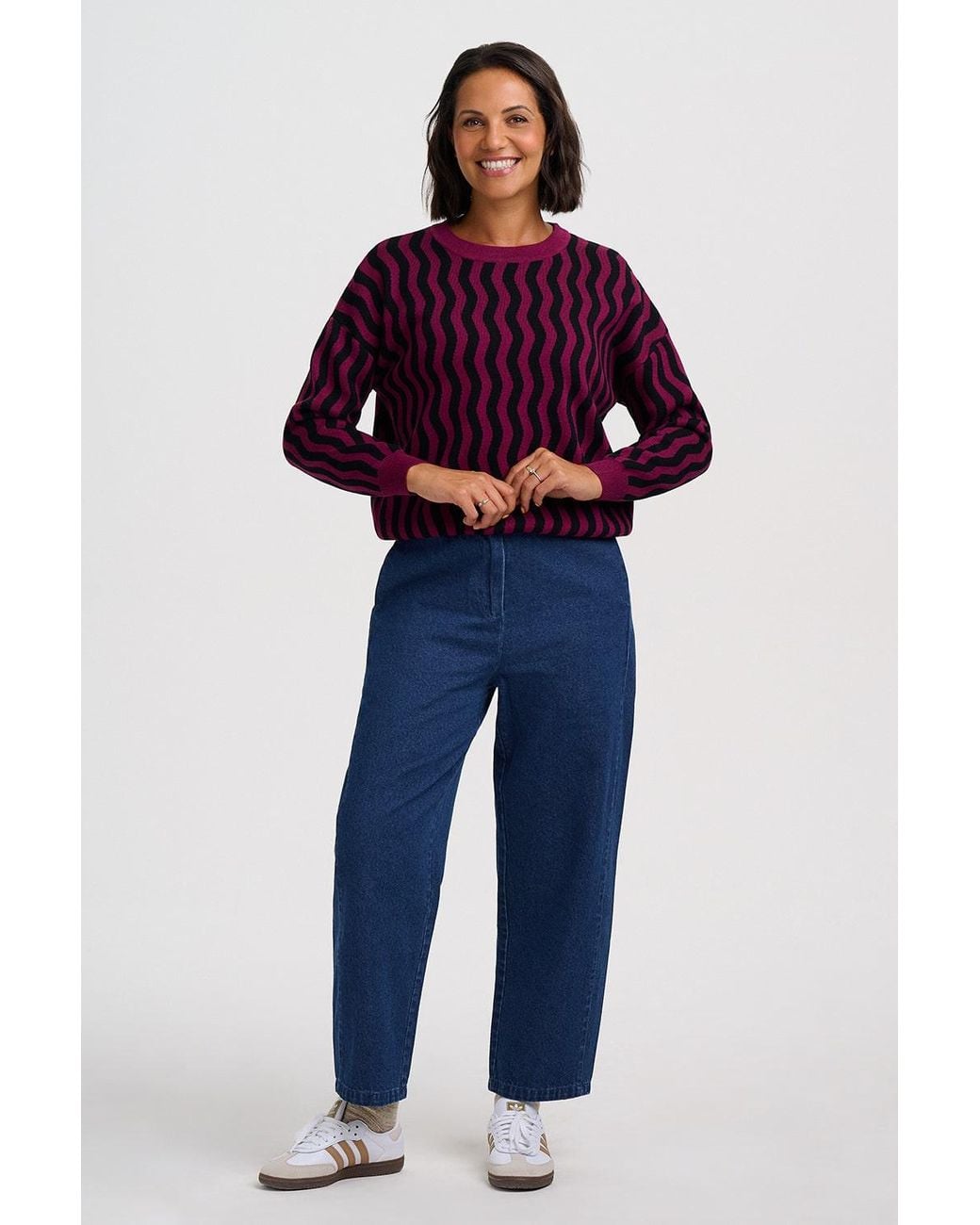 Sugarhill Purple Andi Sweater Berry Wavy Stripe