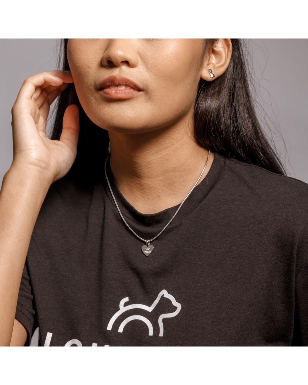 Cloud Haven Metallic Gentle Soul Heart Tag Necklace