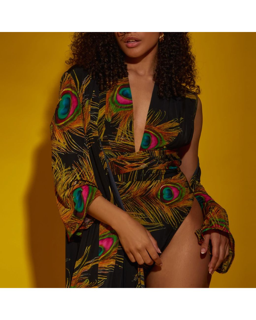 ROSIE BILLINGTON Green Peacock Multi-Way Swimsuit
