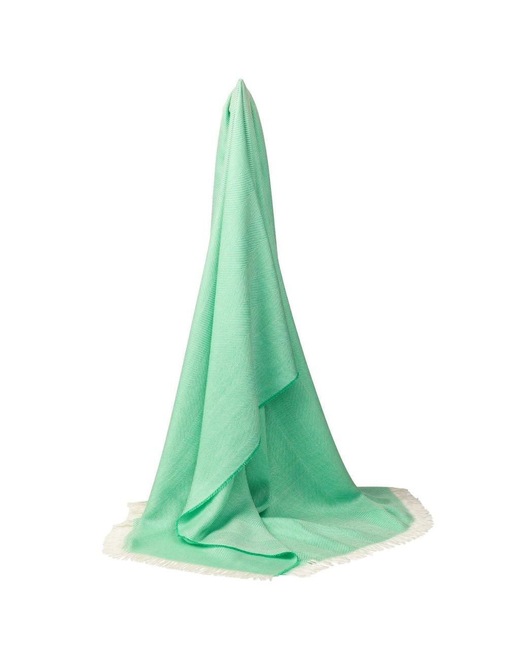 Kinalba Green Marquee Spring Herringbone Cashmere & Silk Stole