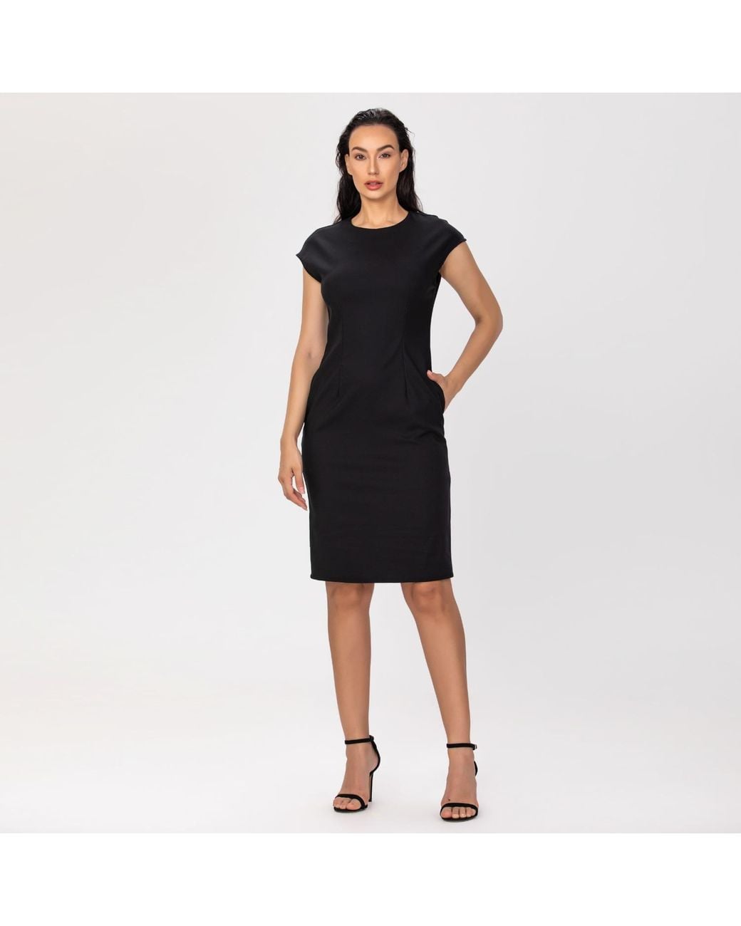 Smart and Joy Black Minimalist Tailor Dress