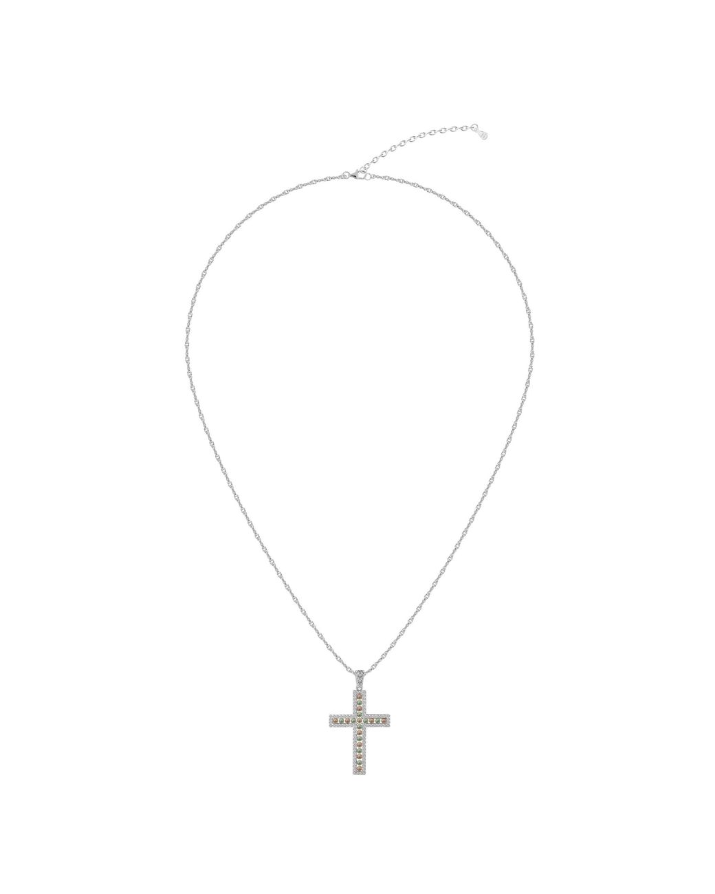 Arte Madrid Metallic Cruz Romanesque Budded Cross Pendant Necklace