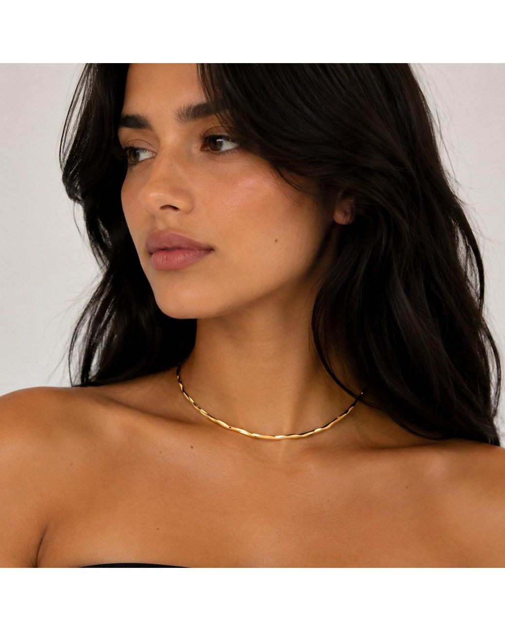 Hye Jane Jewelry Metallic Cleo Hammered Choker Collar Necklace