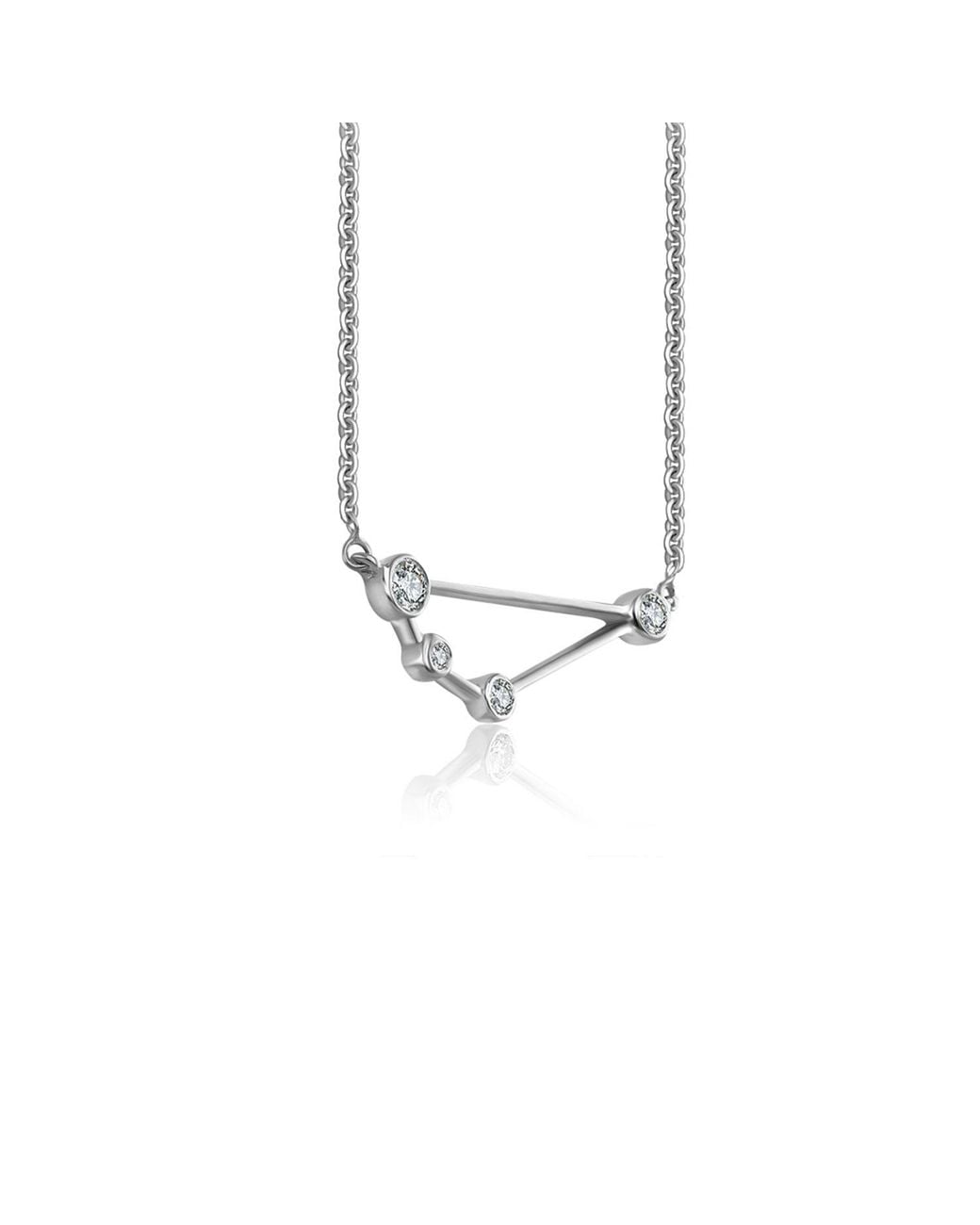 Genevieve Collection Metallic Capricorn Zodiac Constellation Necklace 18K & Diamond