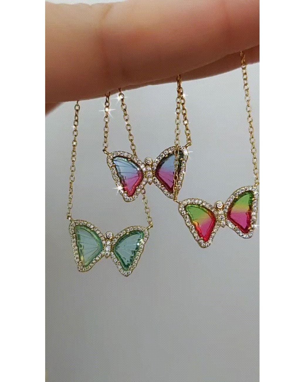 KAMARIA Blue Mini Butterfly Necklace