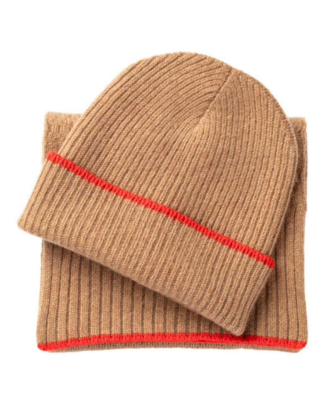 Kinalba Brown Neutrals Ladies Vicuna Mid-Weight Ribbed Cashmere Beanie Hat