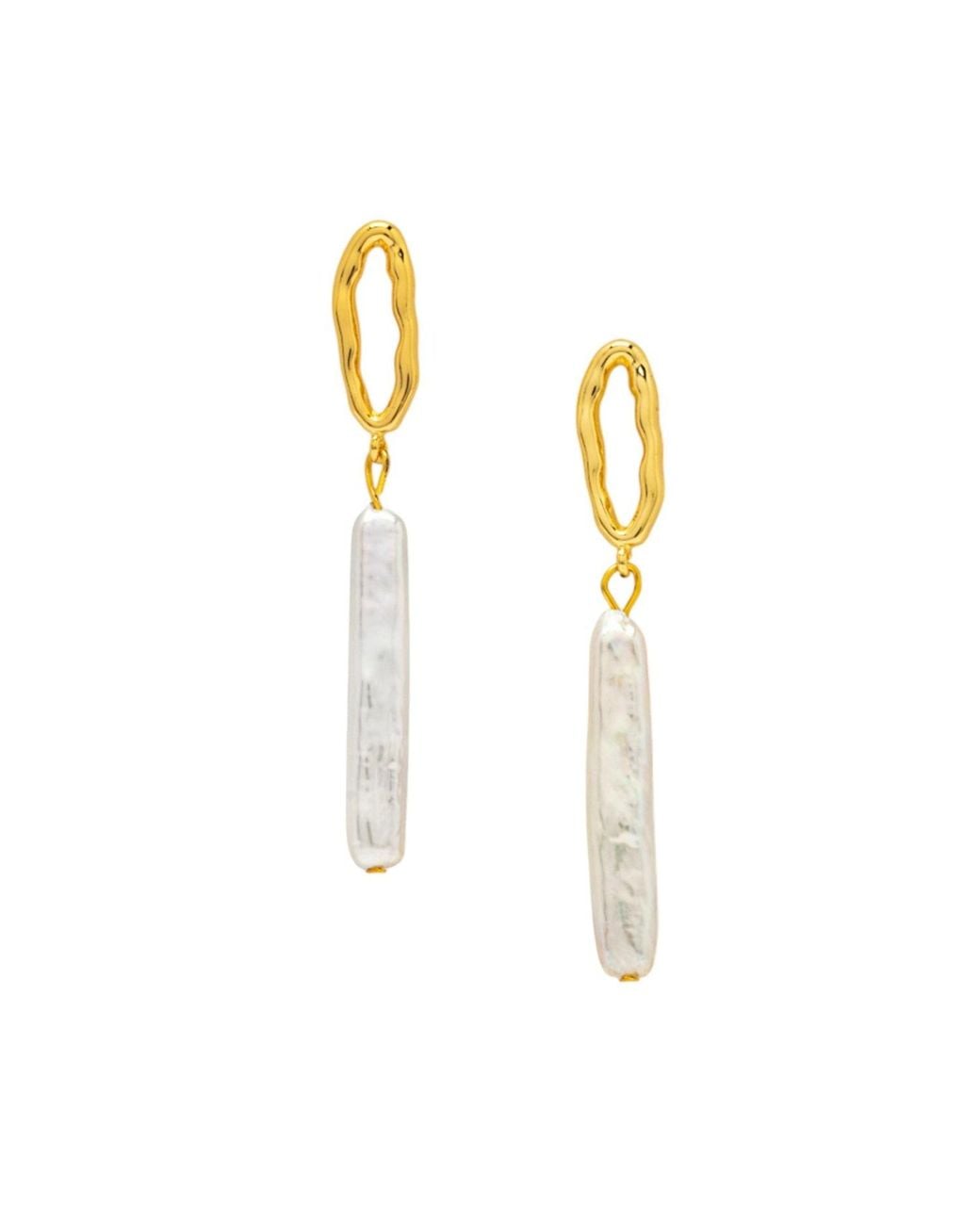 Uchi and Soto Metallic Shinju Pearl Drop Earrings