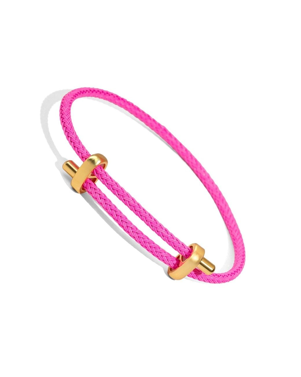 Ebru Jewelry Pink Neon Glow Adjustable Rope Bracelet