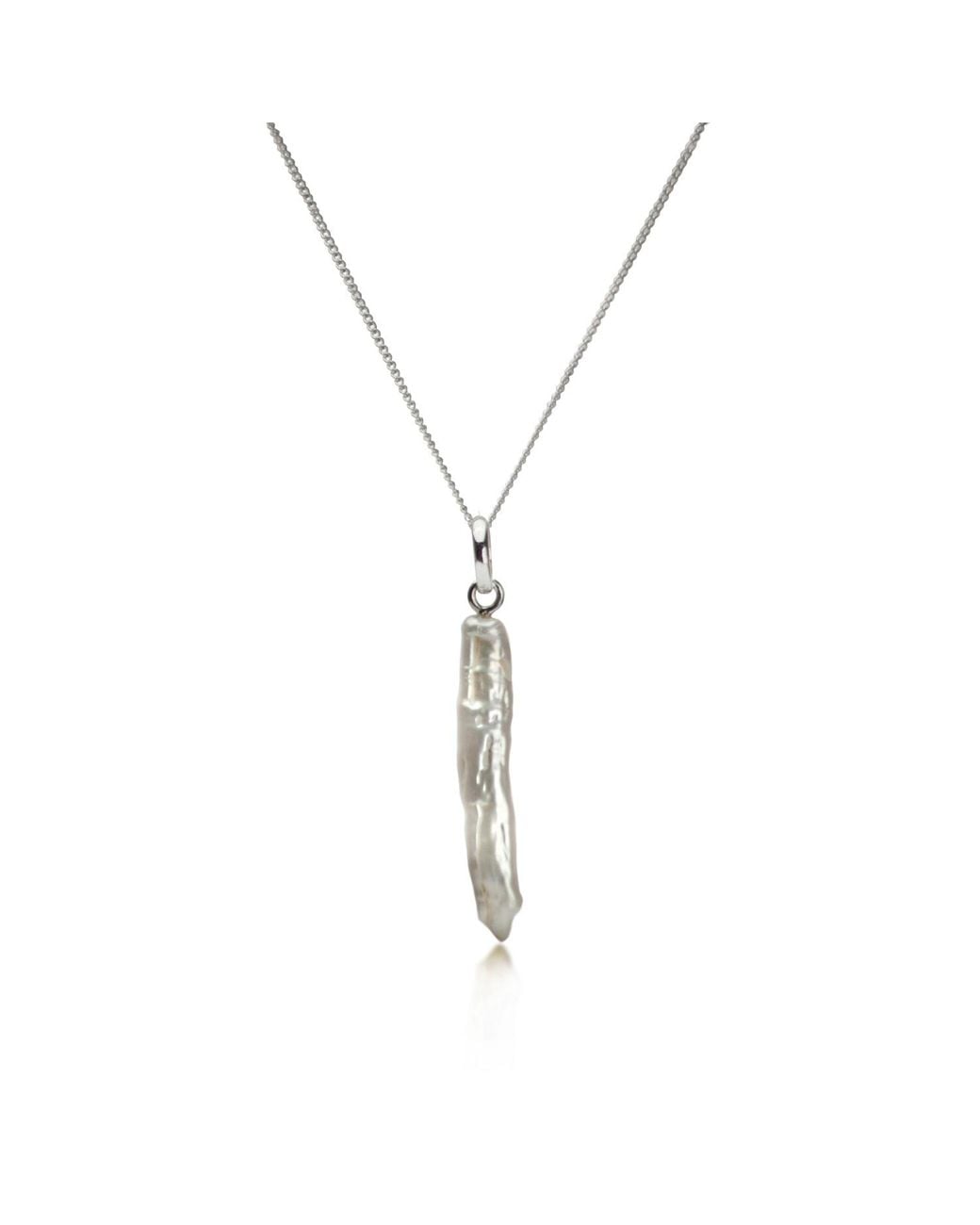 The Jewellery Store London Metallic Thin Biwa Pearl Necklace