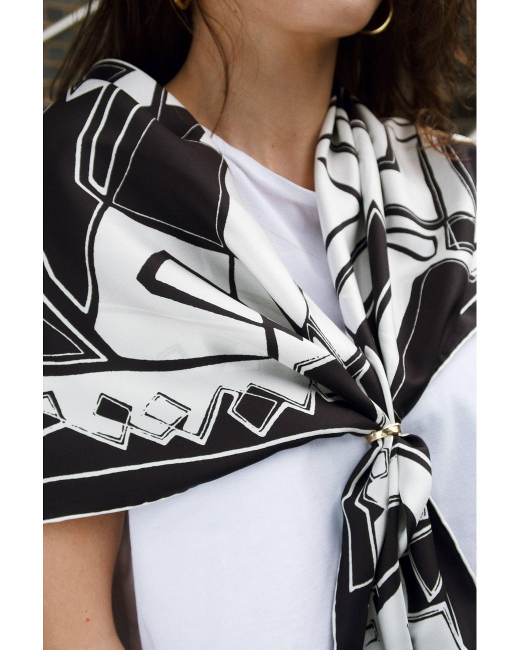 Richard Allan London Black And Hepworth Silk Scarf