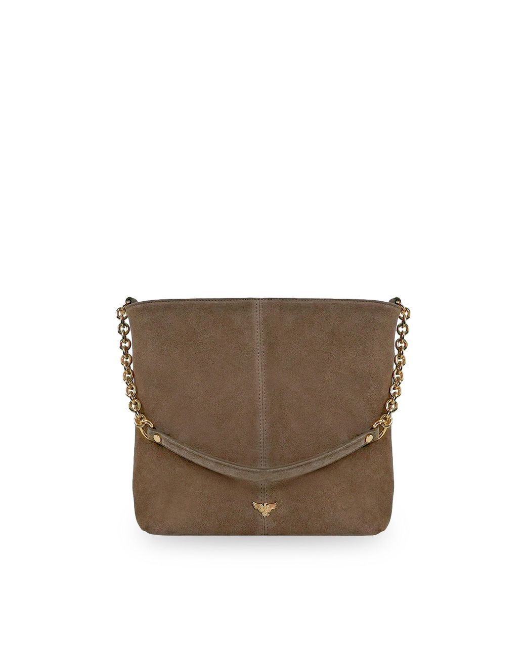 Apatchy London Brown The Izzie Mink Suede Bag