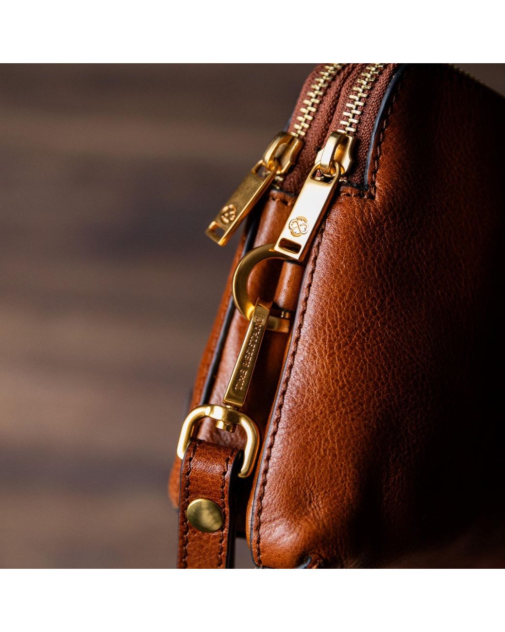 Time Resistance Brown Leather Clutch for men