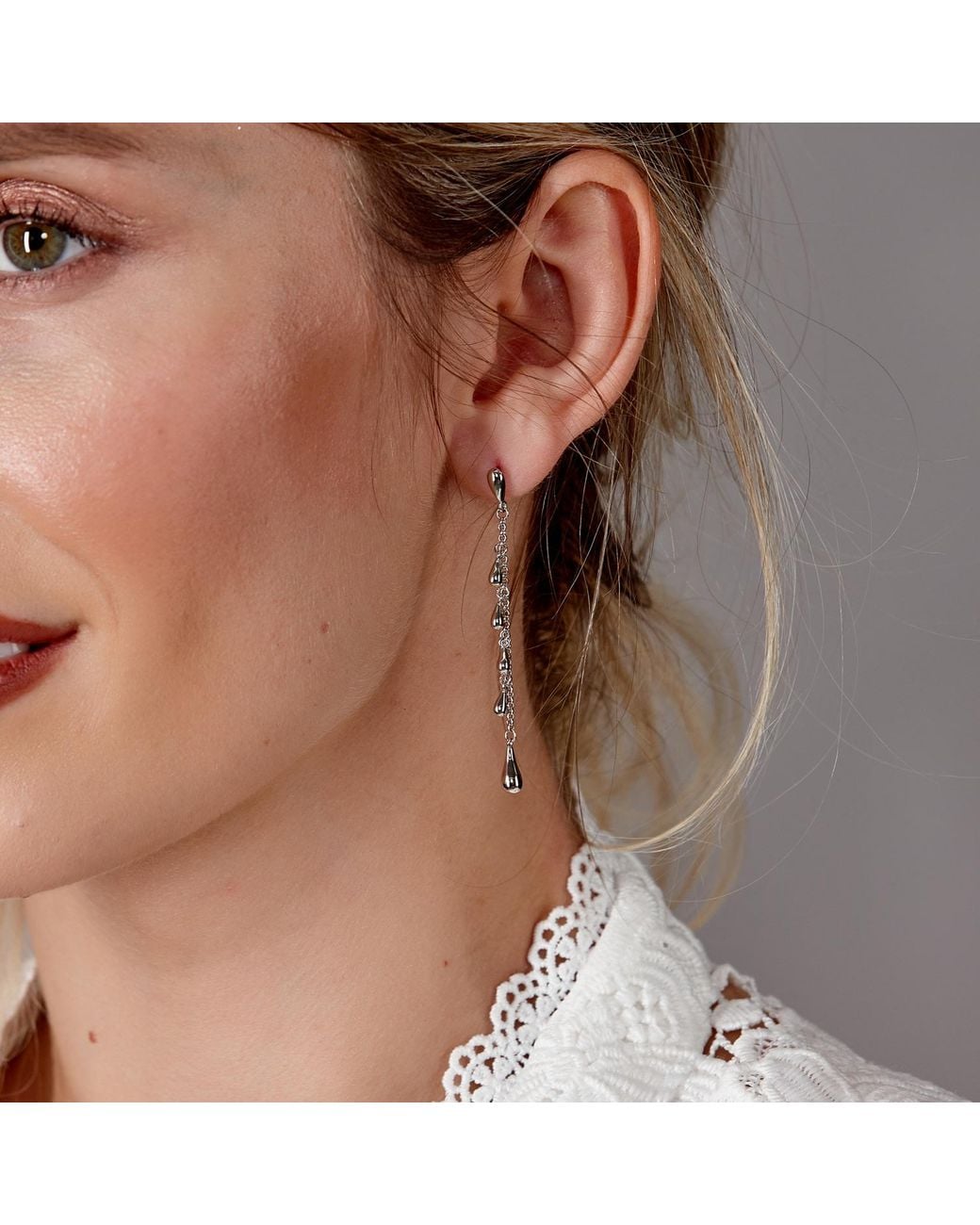 Lucy Quartermaine Metallic Cluster Drop Earrings