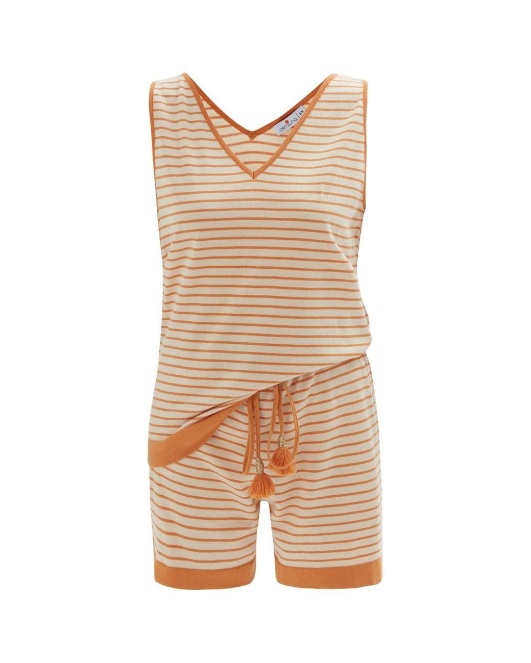 Peraluna Natural Paru Knitted Sleeveless Top & Shorts Matching Set