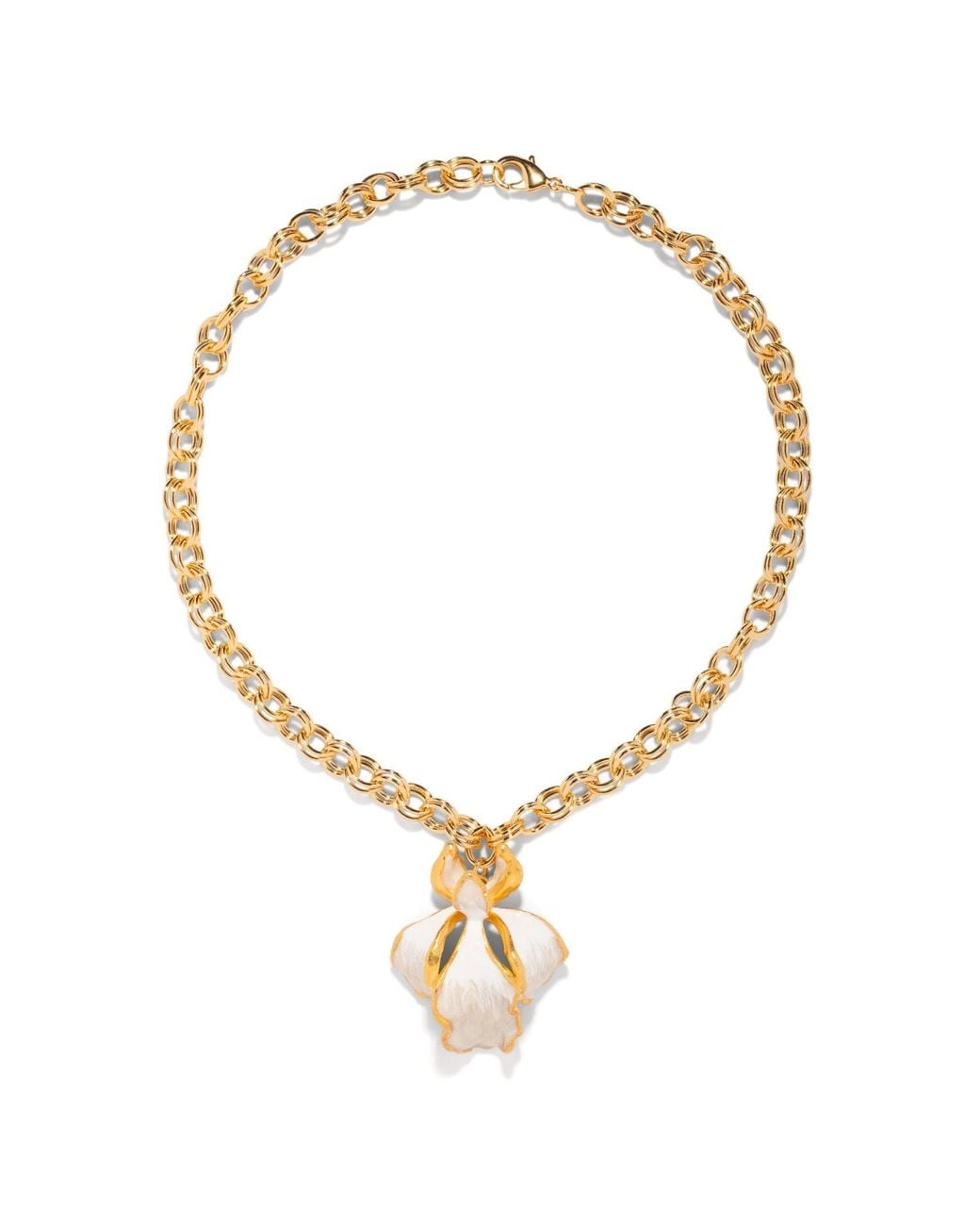 The Pink Reef Metallic Single Sculpted Iris Necklace