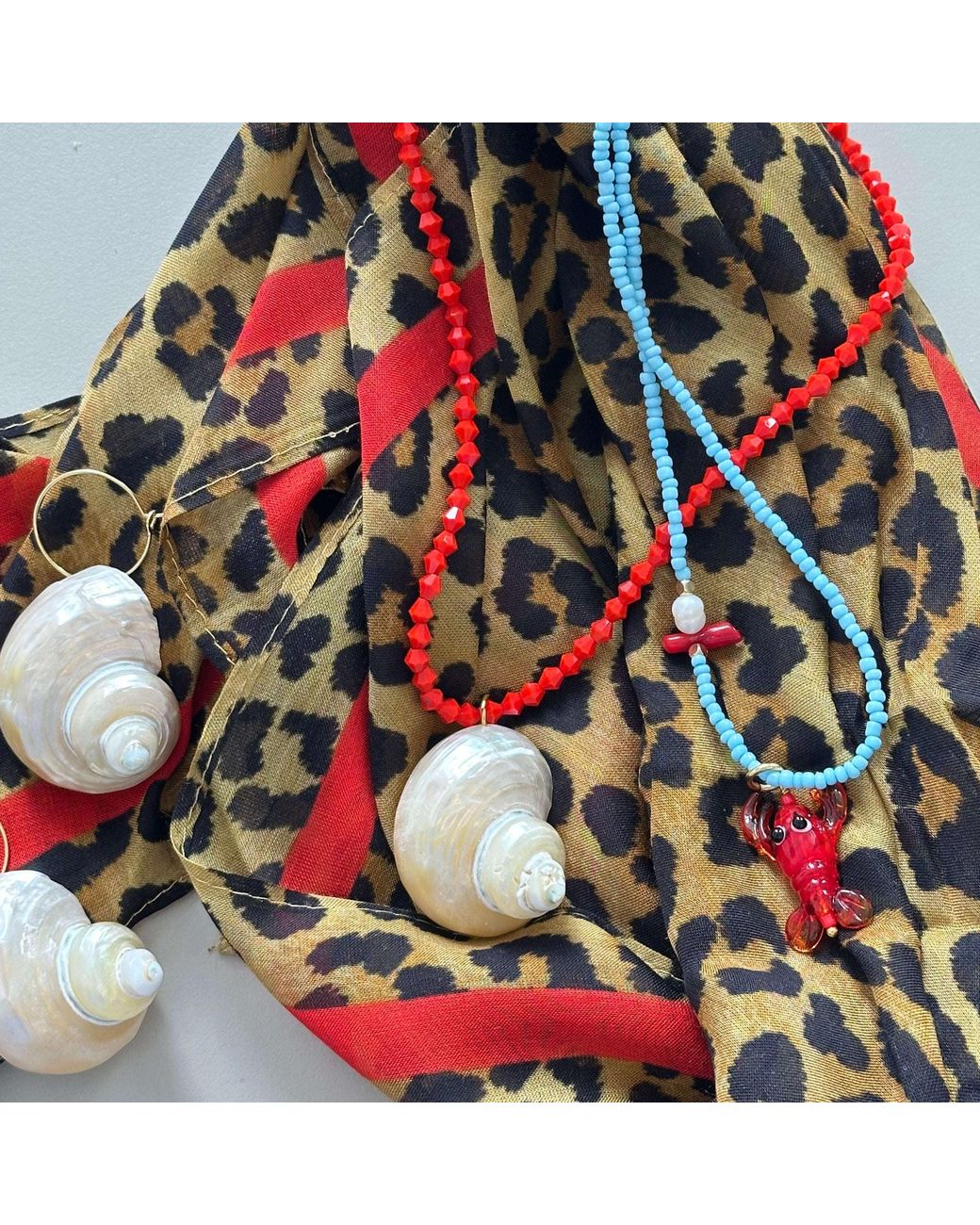 Smilla Brav Red Lobster Bling Necklace