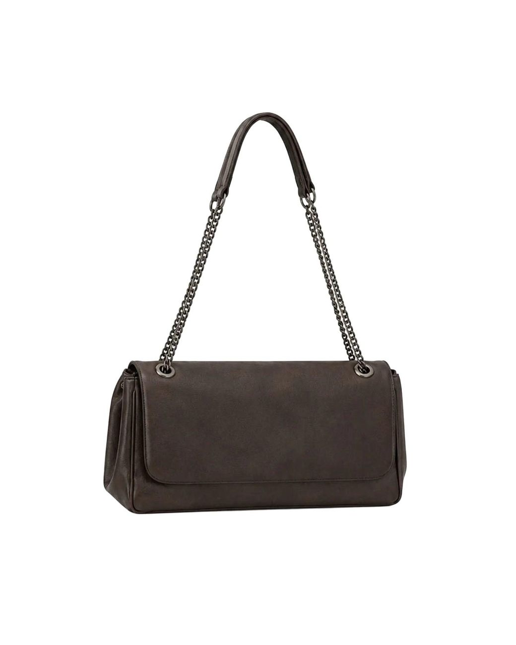 Sd Collection Black Dark Milan Chain Leather Bag