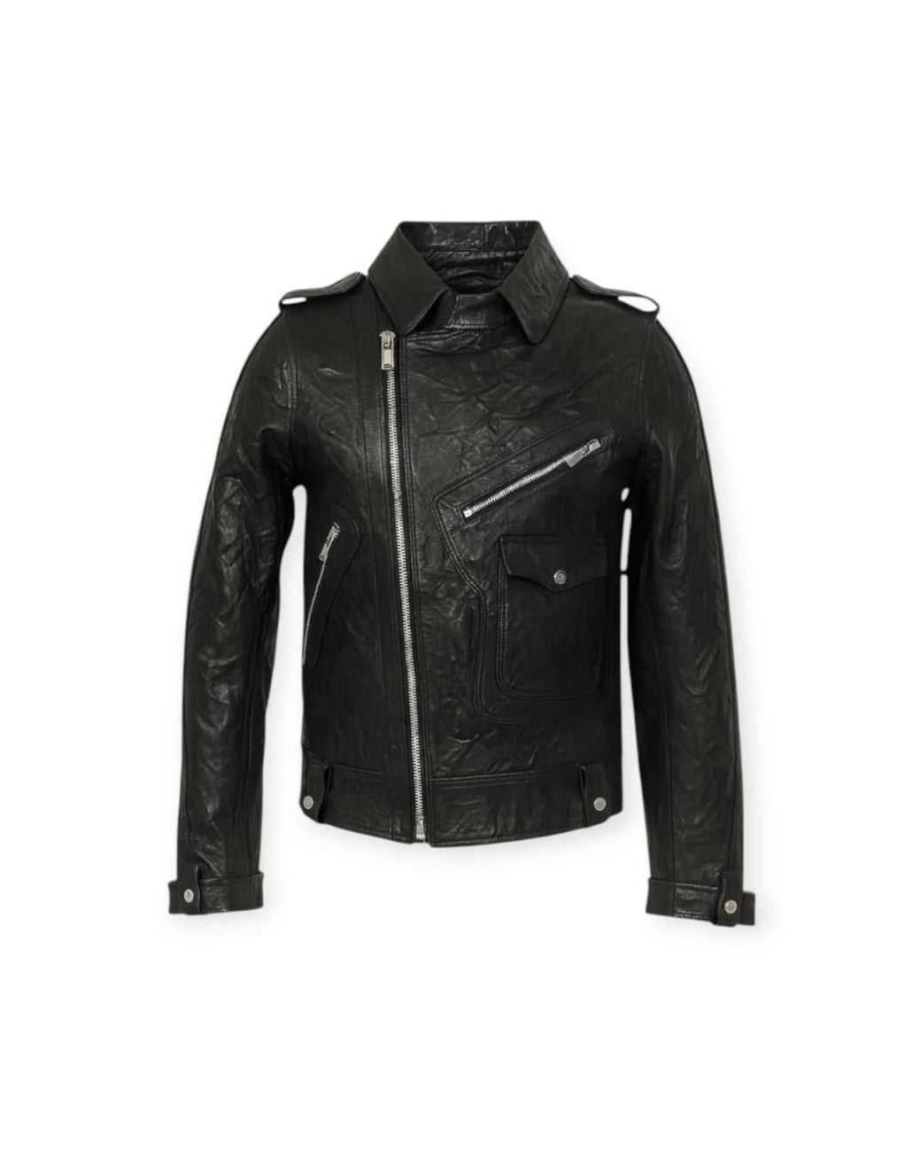 Zasta Studio Black The Sentinel Leather Biker Jacket for men