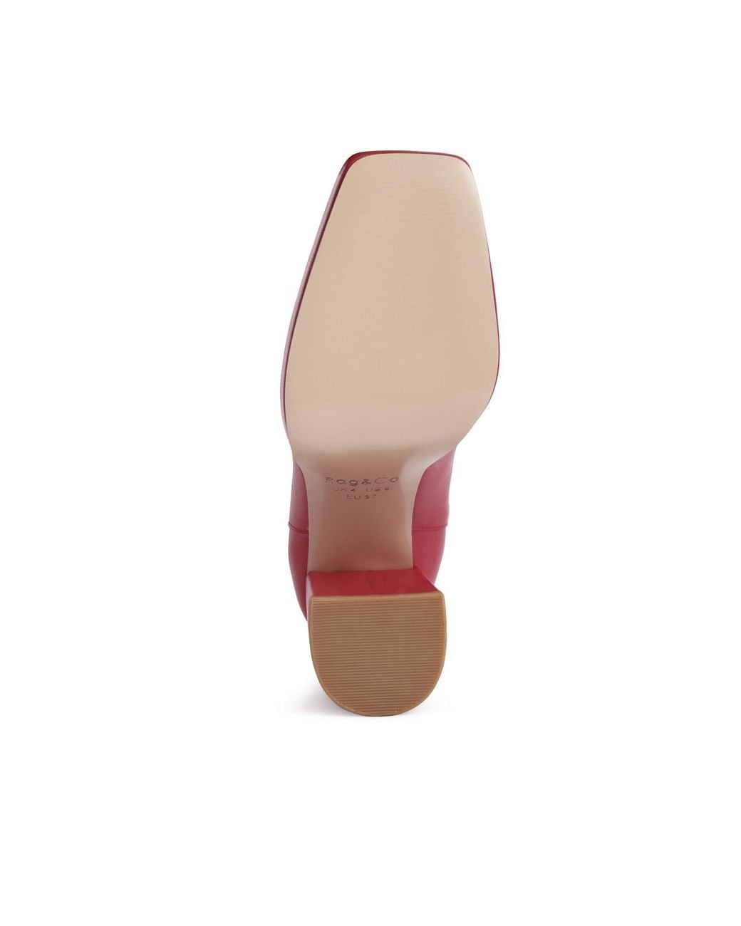 Rag & Co Red Grape-Vine High Heeled Leather Boot