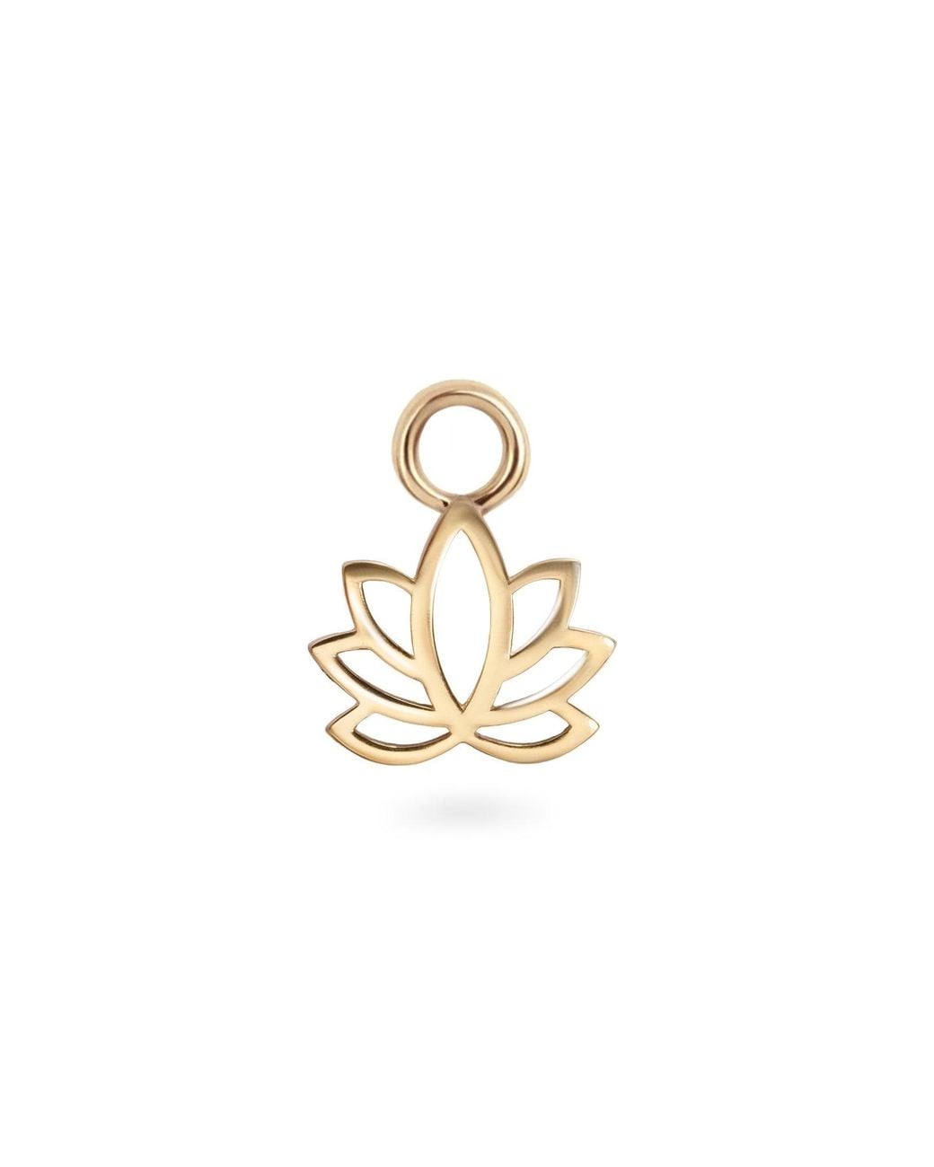 Zohreh Metallic Lotus Flower Earring Charm 9K