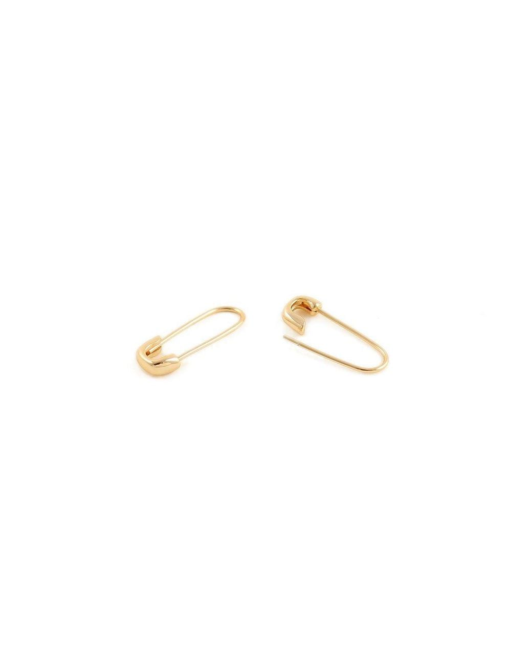 Kris Nations Metallic Safety Pin Hoop Earrings