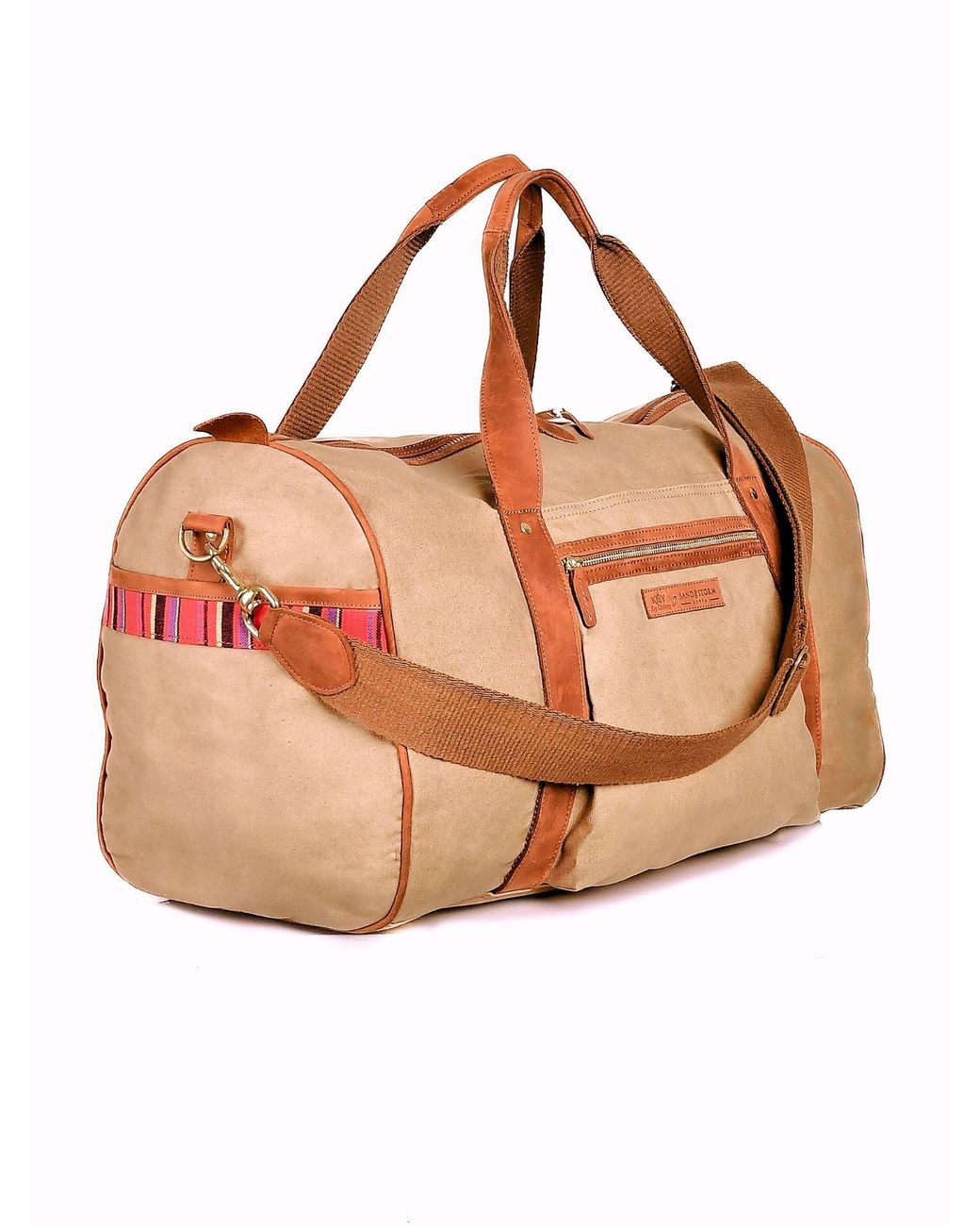 Koy Clothing Pink Neutrals Canvas Explorer Duffle Bag for men