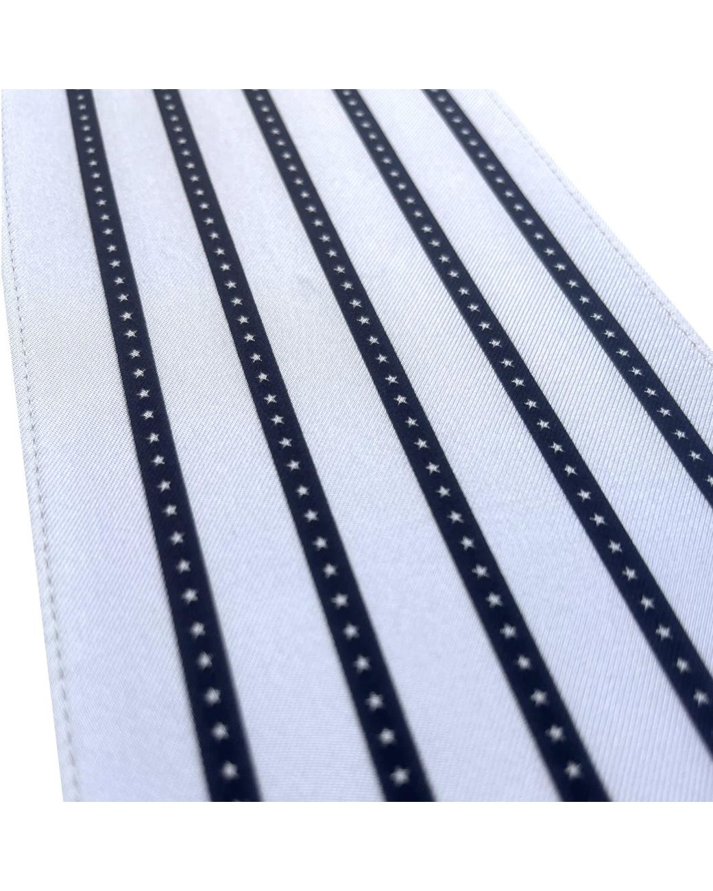 INGMARSON Blue Star Striped Silk Neck Scarf