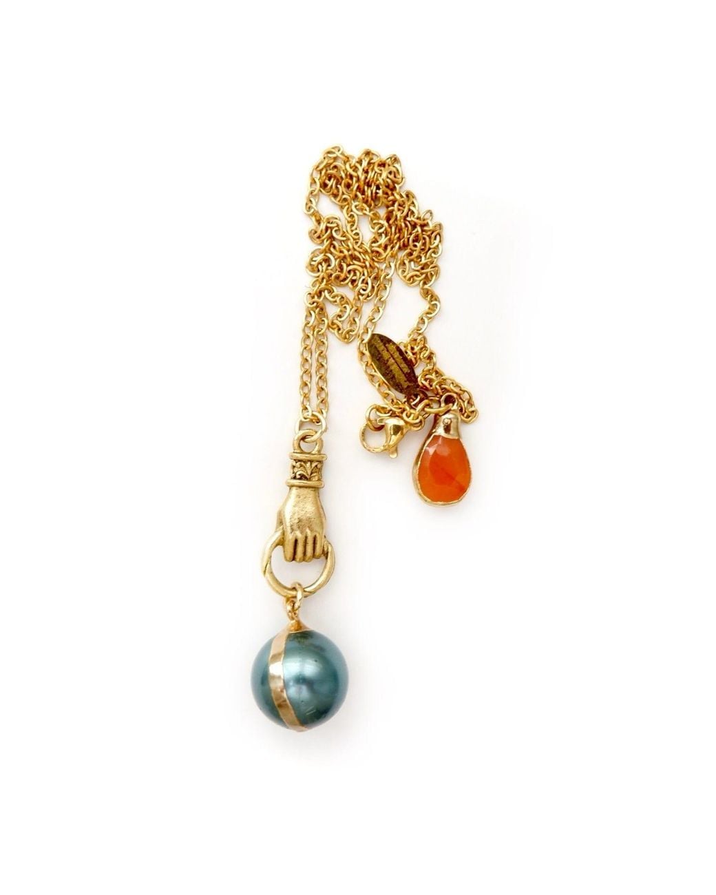 Persia Dona Jewelry Metallic Globe Tahitian Pearl Necklace