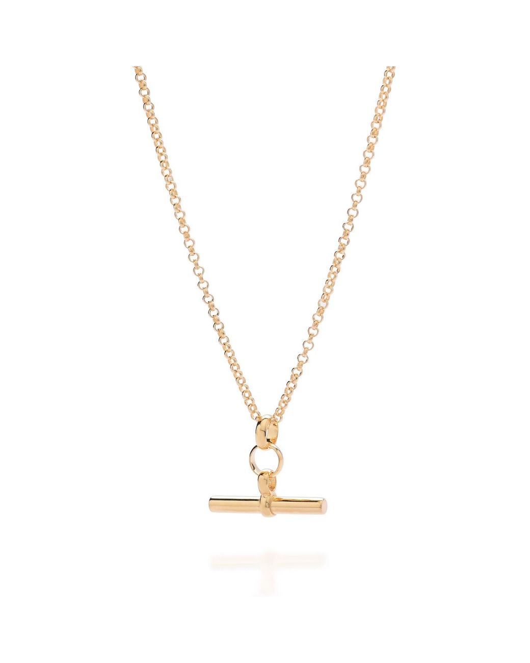 Nellou Jewellery Metallic T Bar Necklace Plated Sterling