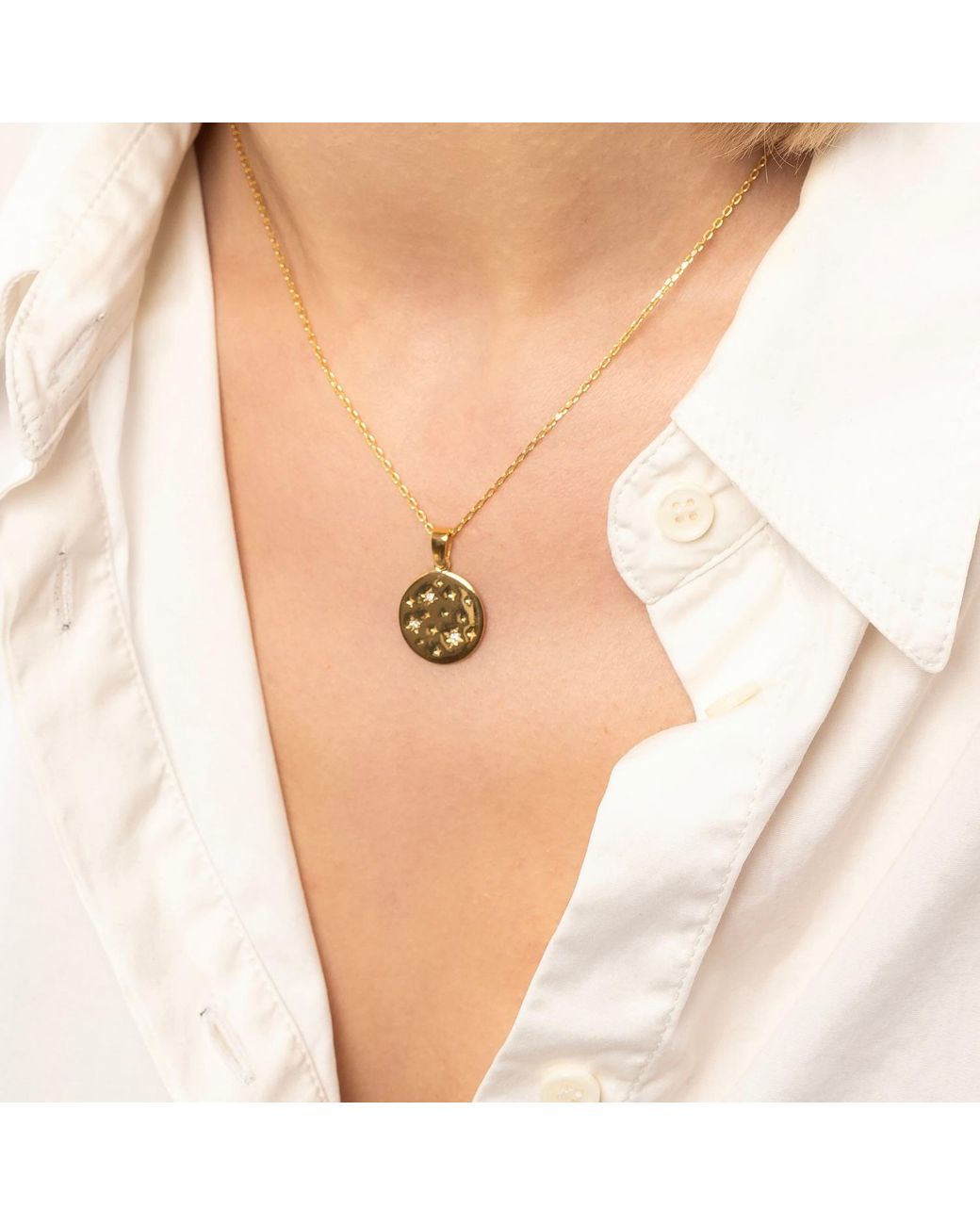 Spero London Metallic Fine Celestial Diamond Pendant Sterling Necklace
