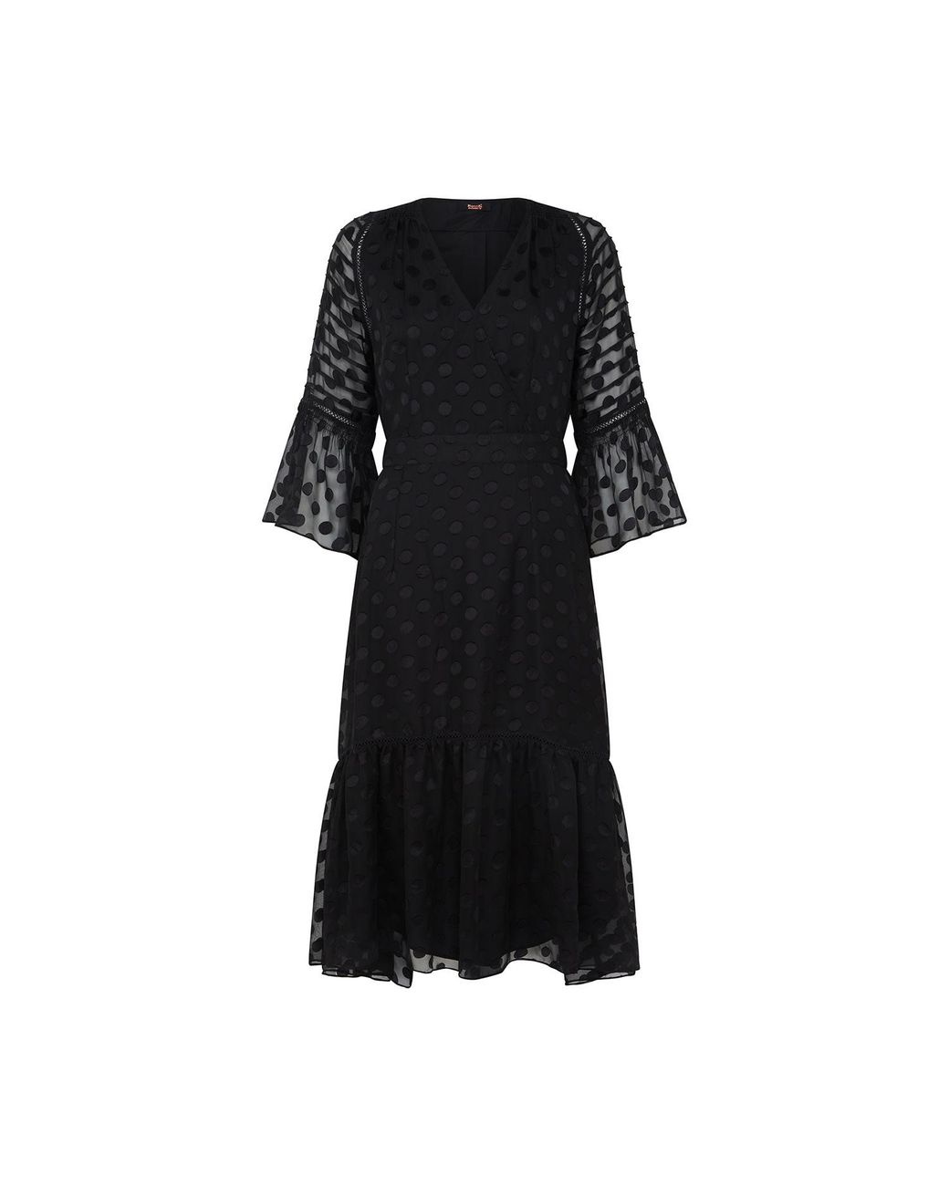 Rose & Nancy Black Ivy Polka Dot Midi Dress