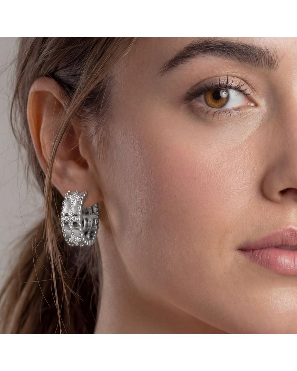 Uchi and Soto Metallic Kinmokusei Bead Floral Earrings