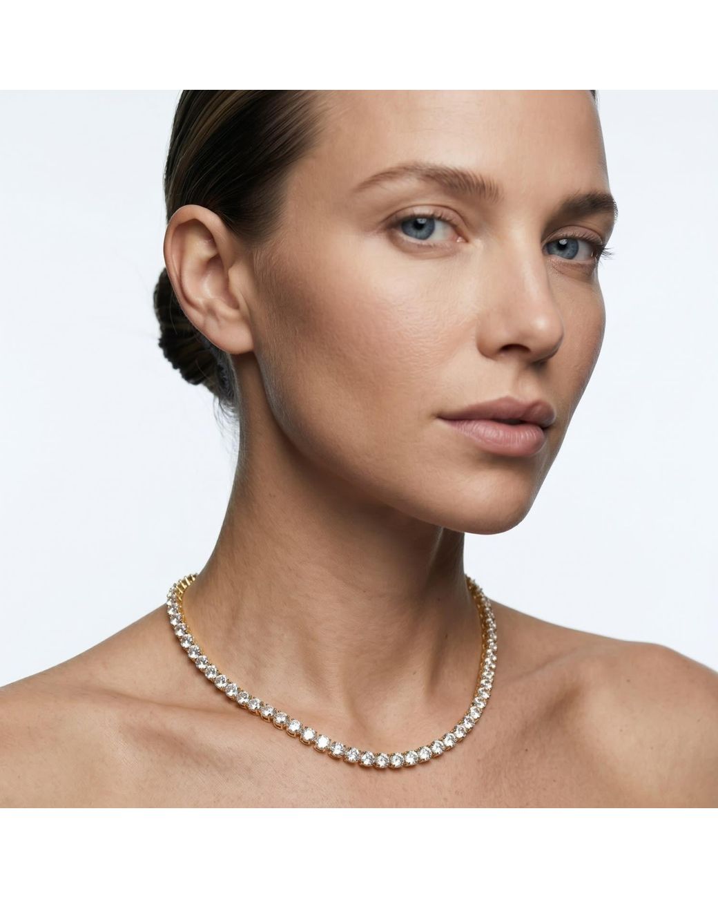 Uchi and Soto Metallic Shikaku Stone Tennis Necklace