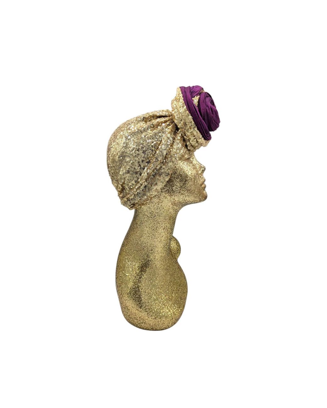 Julia Clancey Purple Edith Glitz Silk Plum Gems Turban