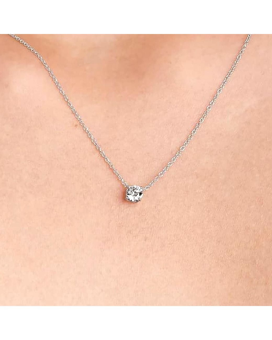 VicStoneNYC Fine Jewelry Metallic Half Carat Lab Grown Diamond Necklace