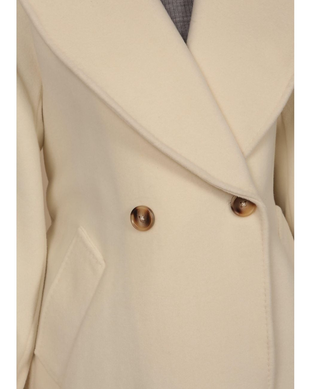 Santinni Natural 'Hepburn' 100% Italian Virgin Wool & Cashmere Coat