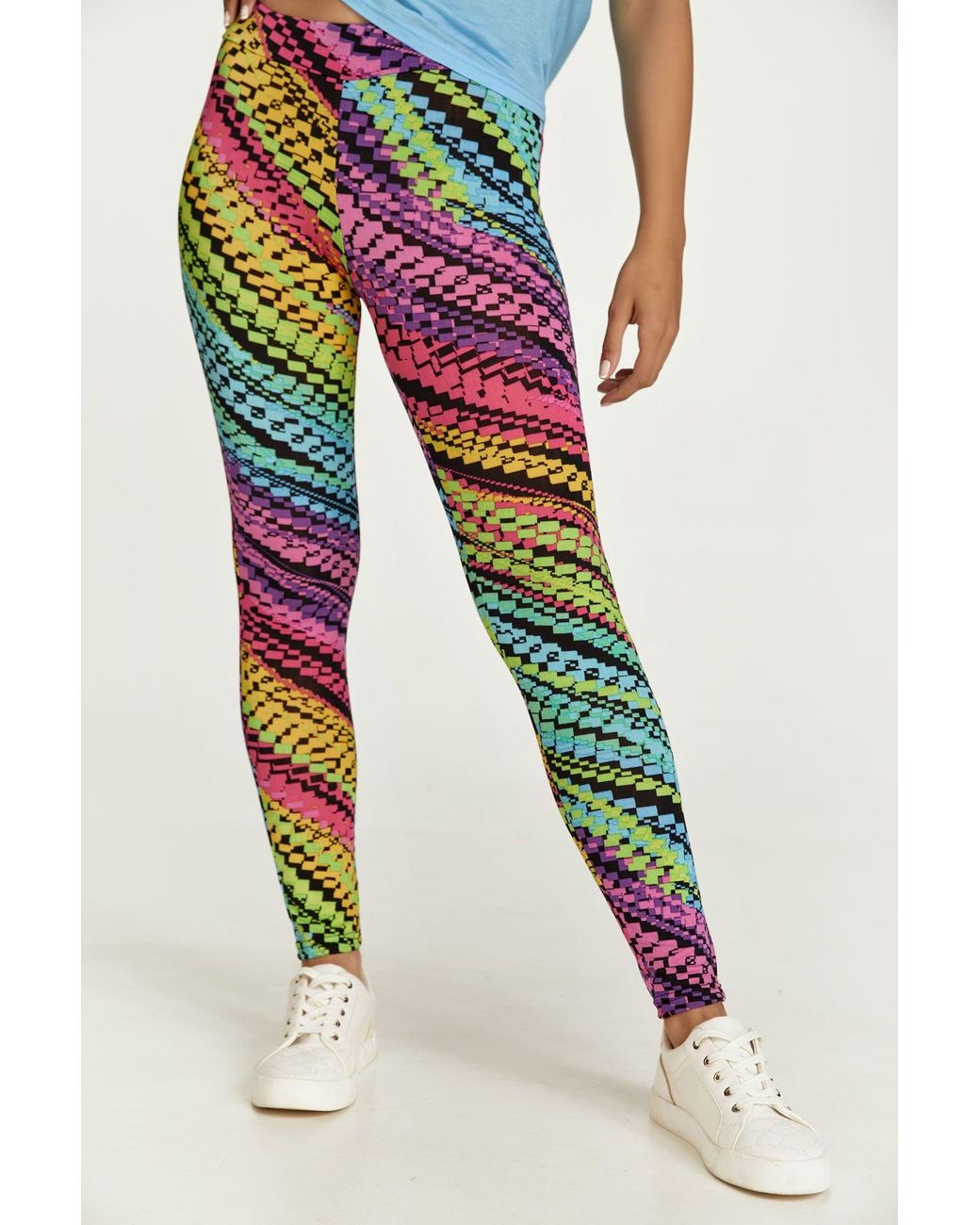 Conquista Lilac Multi-Coloured Print Leggings
