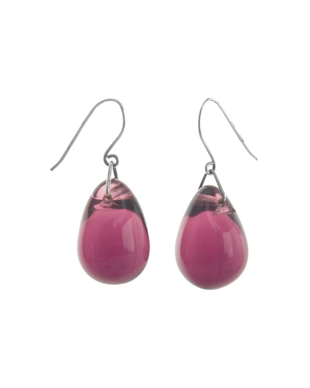 Laura Daili Purple Glass Earrings Lilac Drops