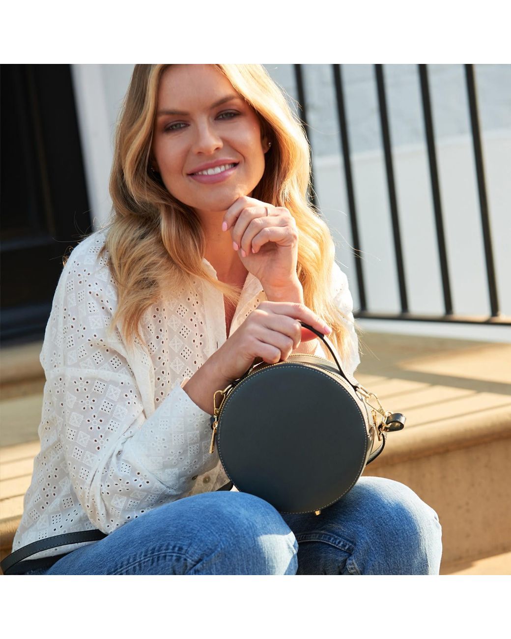 Betsy & Floss Brown Rome Round Circle Crossbody Bag