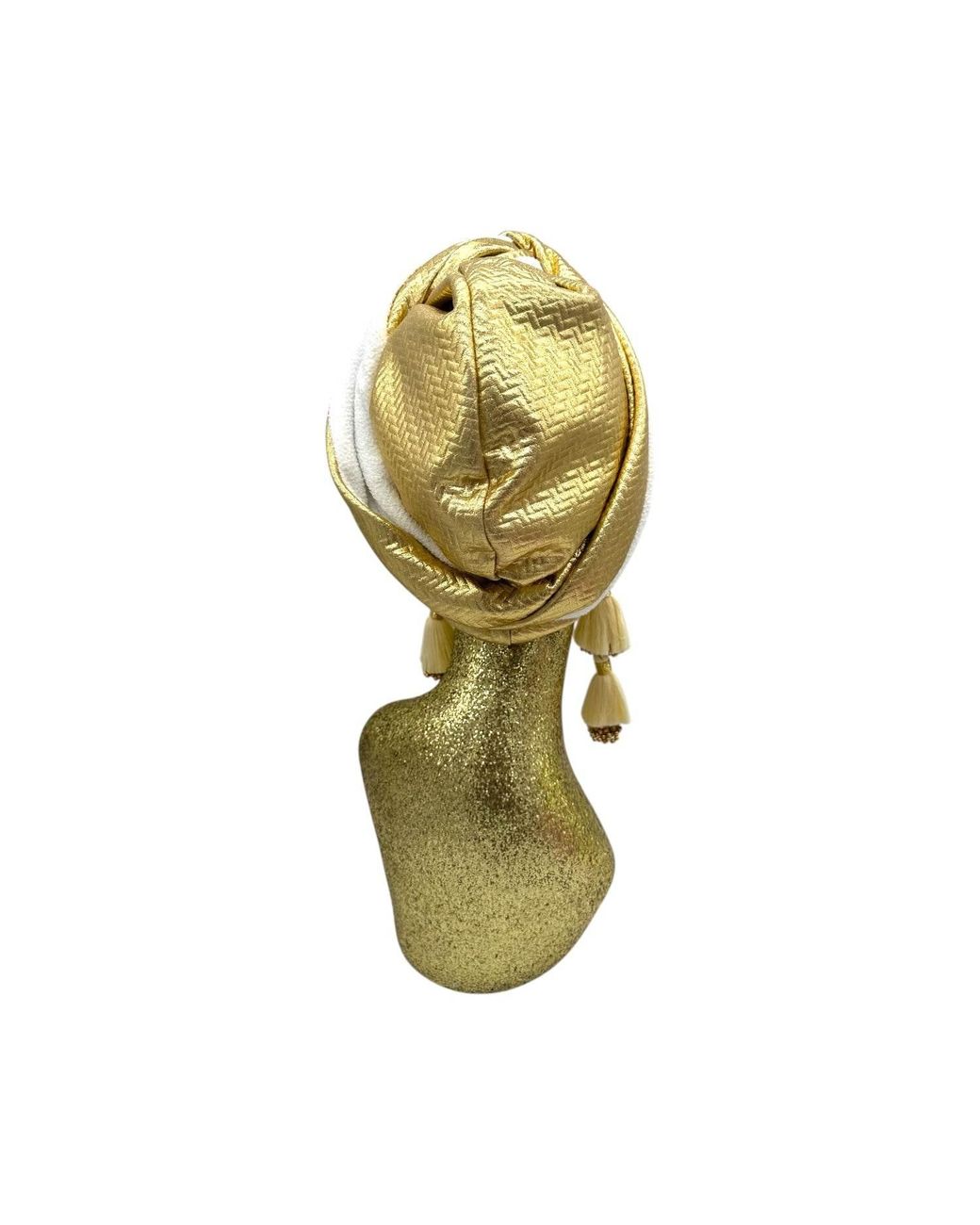 Julia Clancey Metallic Zia Golden & Ivory Terry Didi Dorado Turban