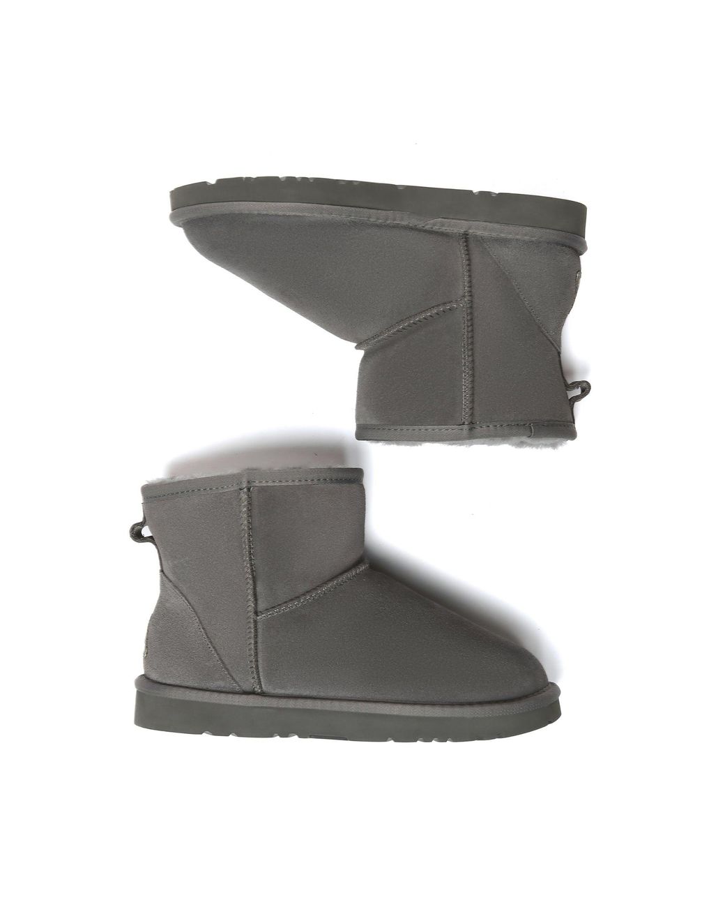 EverAu Australia Gray Ostrich Leather Short Boots
