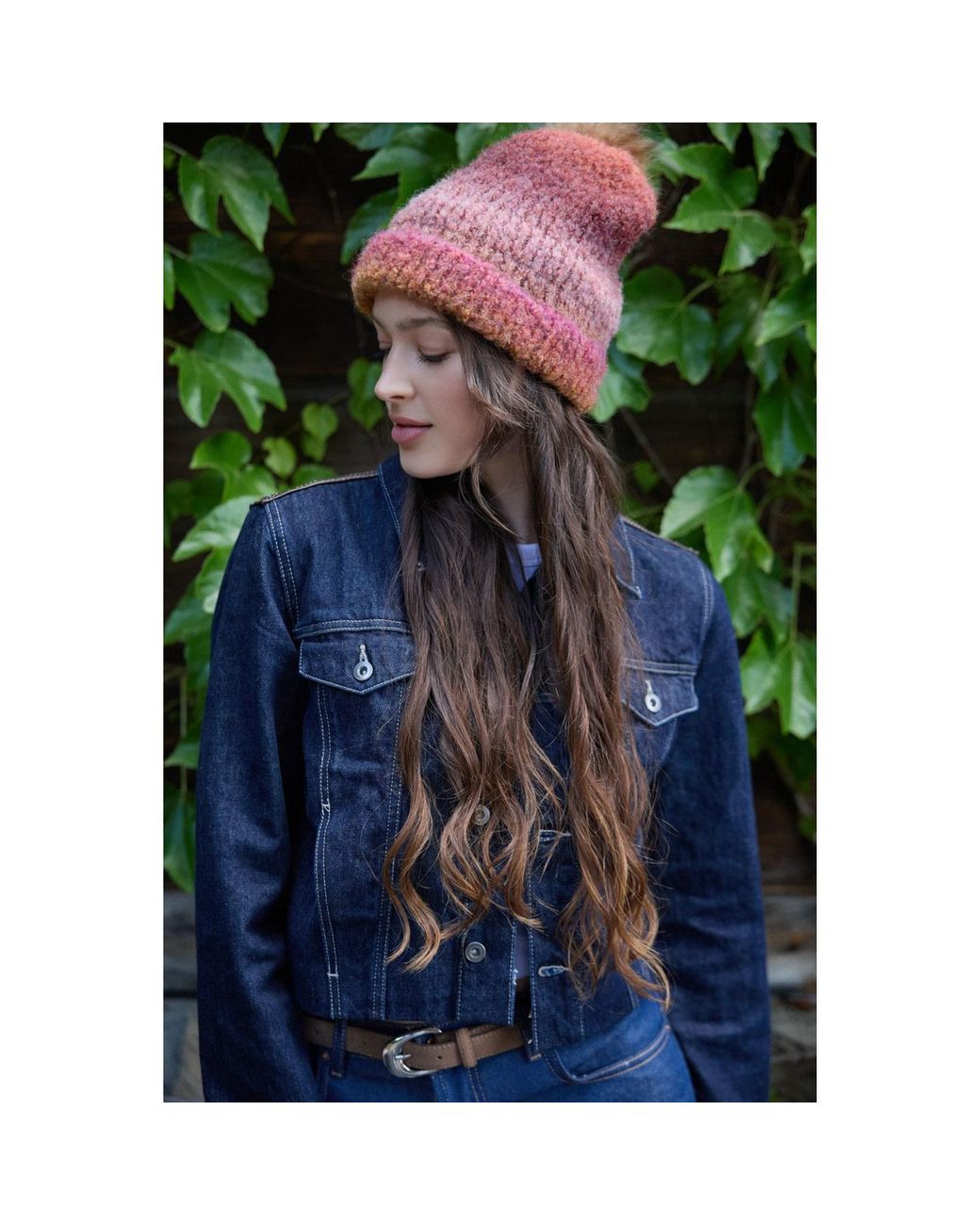 Saachi Brown Gradient Knit Beanie