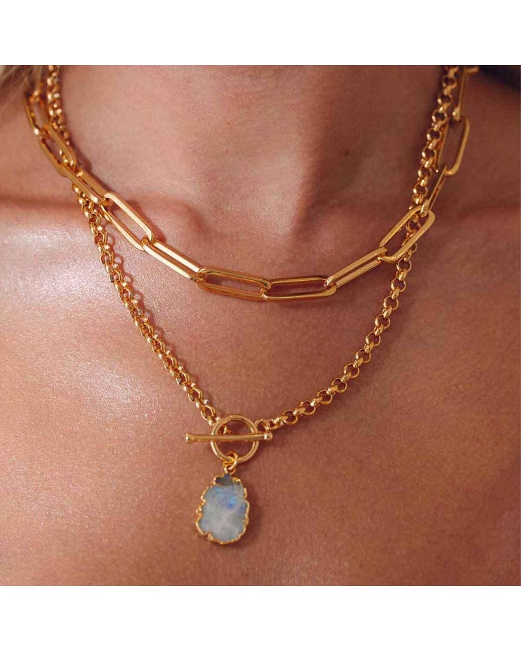 Formation Co. Jewellery Metallic Deity Moonstone Necklace