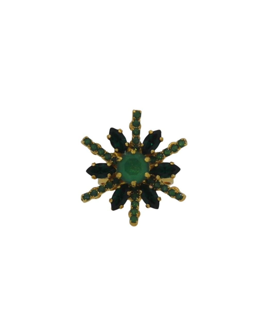 Vicki Sarge Green Yuletide Burst Ring