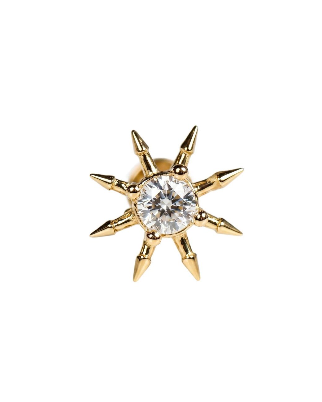 Melt'm Jewelry Metallic Sun Flat Back Earrings Solid With Cz