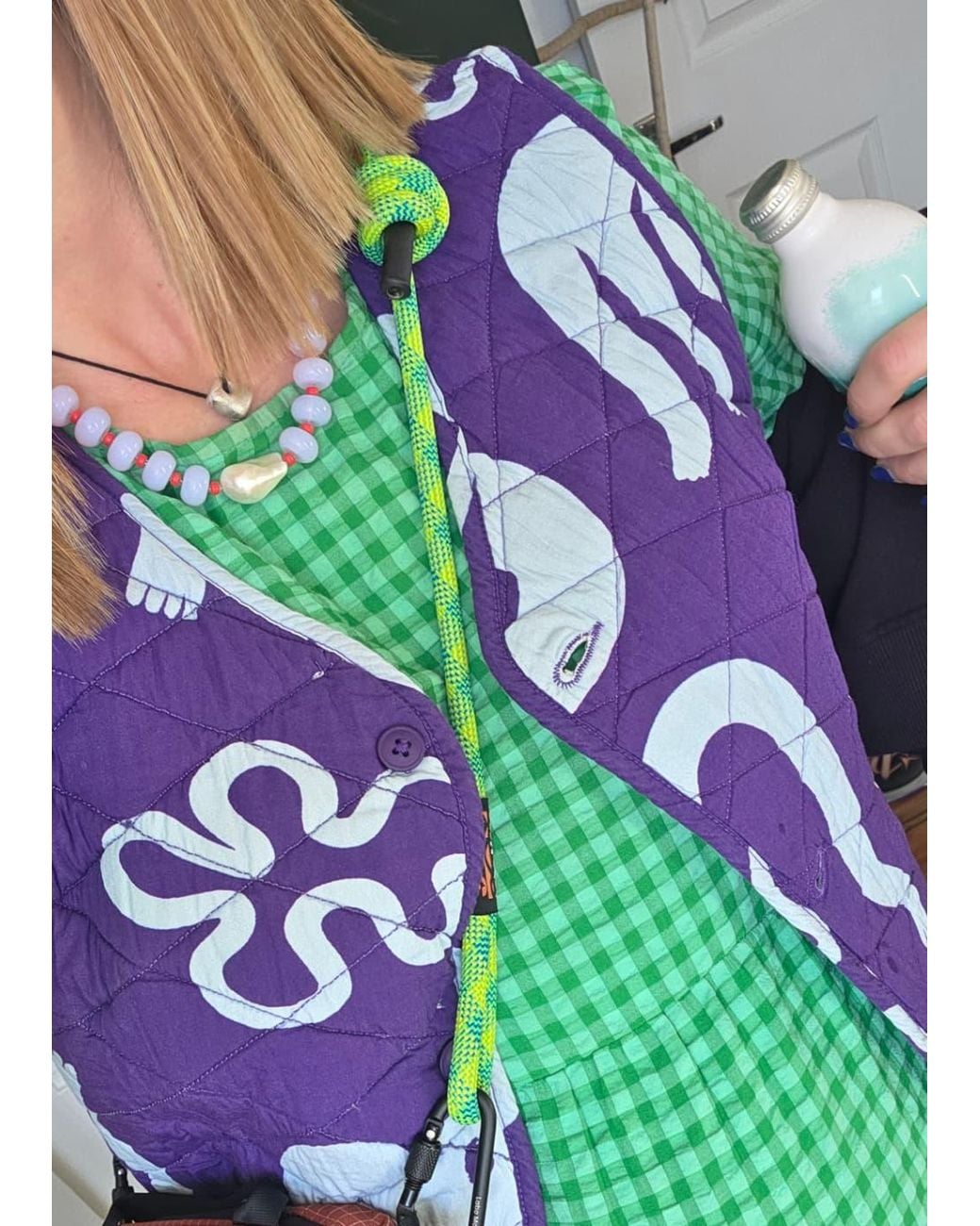Wild Clouds Purple Organic Cotton Reversible Quilted Gilet