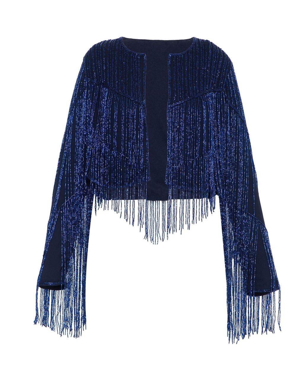 Rose & Nancy Blue Scarlett Fringe Jacket